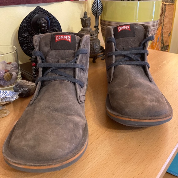 Camper Men\'s Beetle Gray Suede Chukka Ankle Boots Sz EU44 US 11 Lace Up GUC main image 4